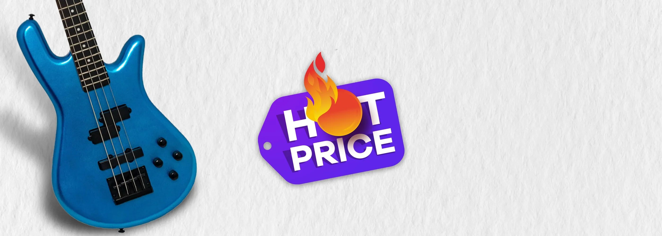 bajo eléctrico azul con mensaje de para la campaña de hot Sale