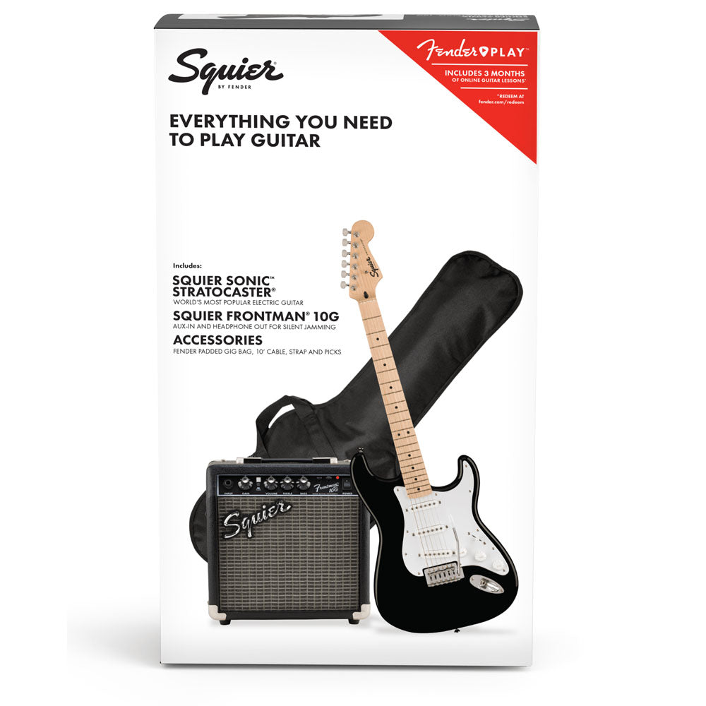 Fender Squier Sonic Stratocaster Pack negro 10g 120v Paquete Guitarra Eléctrica 0371720006