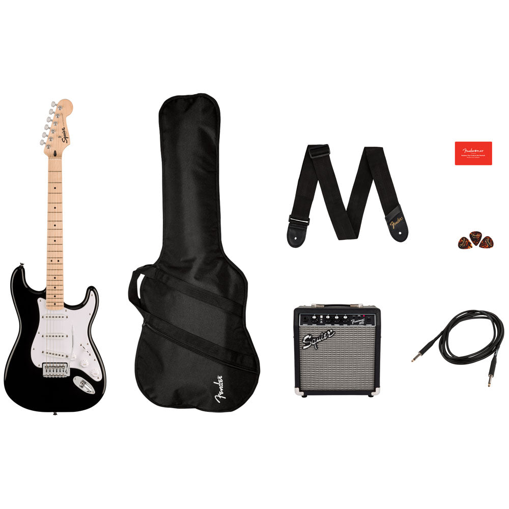 Fender Squier Sonic Stratocaster Pack negro 10g 120v Paquete Guitarra Eléctrica 0371720006