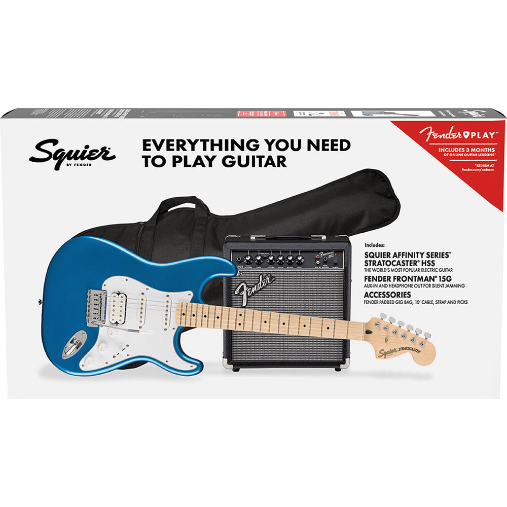 Paquete Guitarra Eléctrica Fender 0372820002 Affinity Series Stratocaster HSS Pack Lake Placid Blue Gig Bag