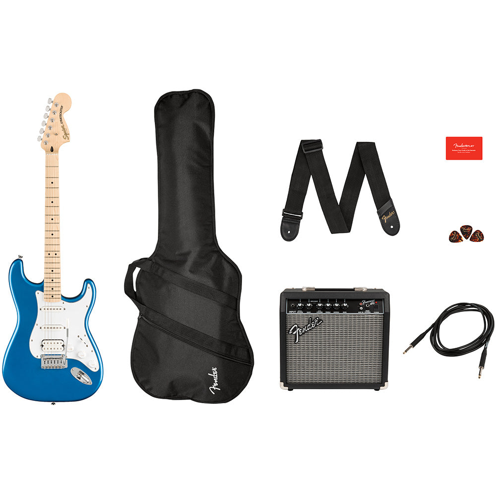 Paquete Guitarra Eléctrica Fender 0372820002 Affinity Series Stratocaster HSS Pack Lake Placid Blue Gig Bag