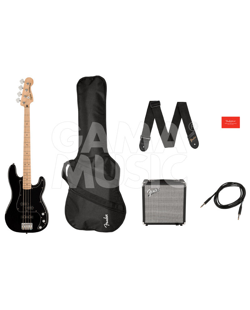 Paquete Bajo Eléctrico Fender SQUIER 0372981006 Pk Pj Bass Mn Blk R15 120v