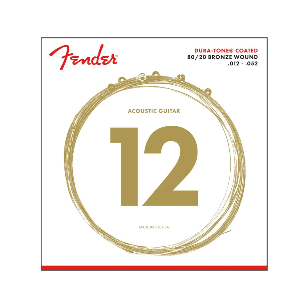 Fender 0730880303 Encordadura Guitarra Acústica 880L 80/20 Coated 12/52 Dura-Tone