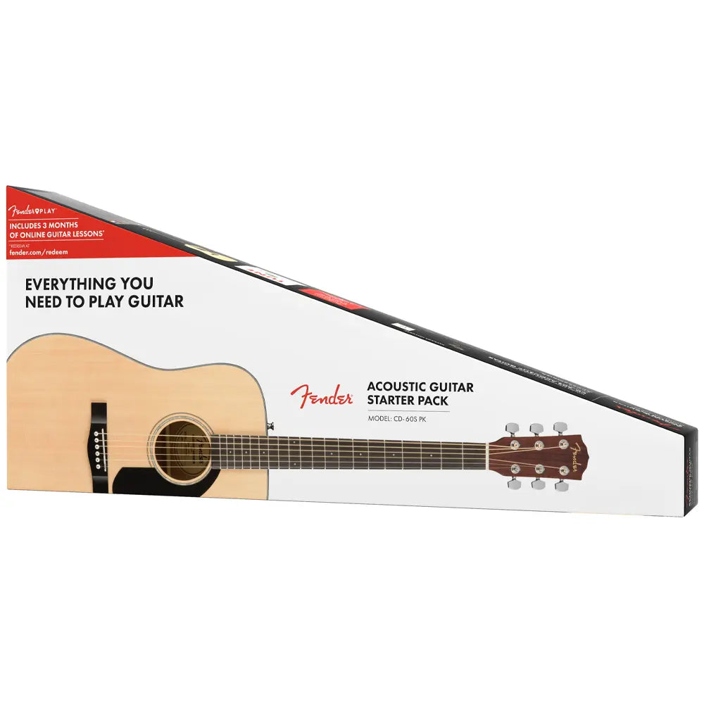 Paquete de Guitarra Acústica CD-60S (fundaPúastahalícuerdas) Natural FENDER 0970110421