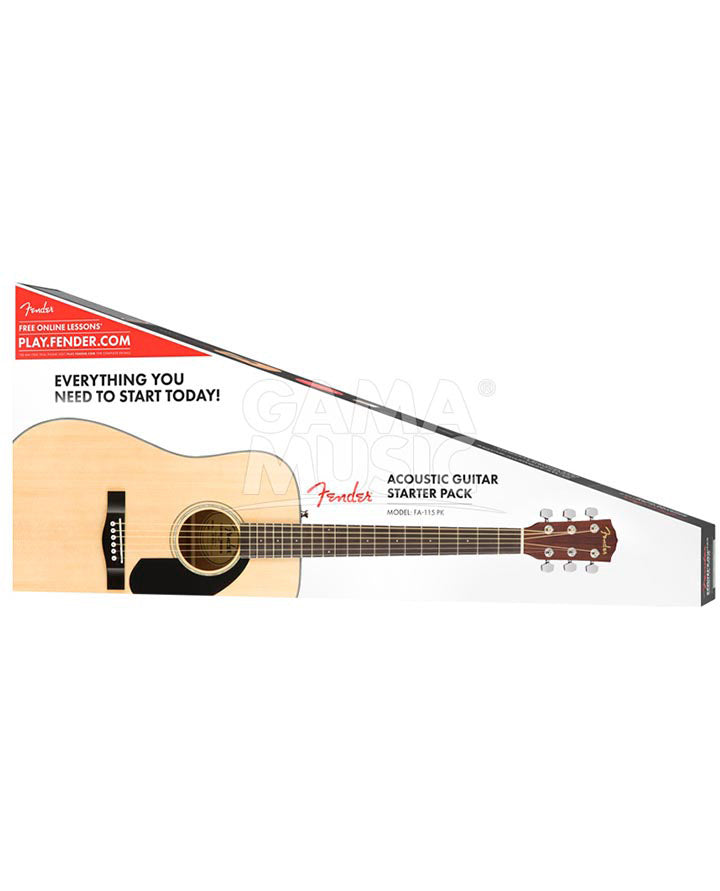 Paquete de Guitarra Acústica CD-60S (funda,Púas,tahalí,cuerdas) Natural FENDER 0970110421