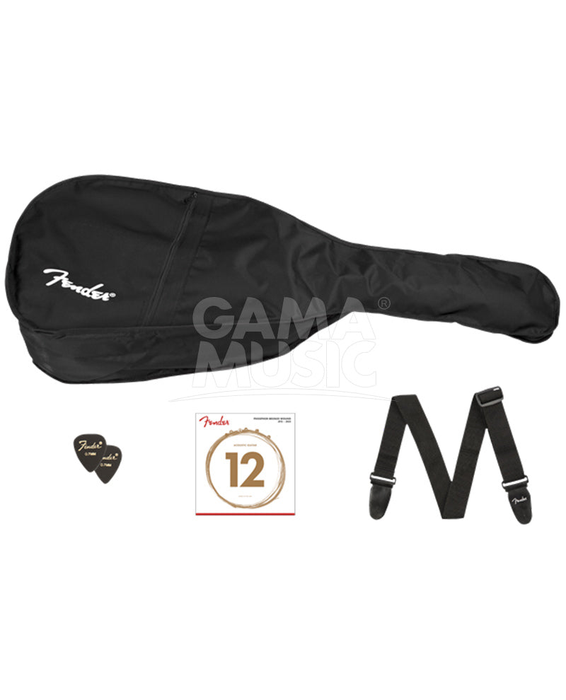 Paquete de Guitarra Acústica CC-60S (fundaPúastahalícuerdas) Negro FENDER 0970150406