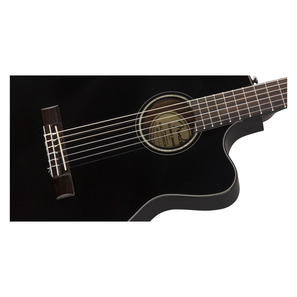 Fender 0970264306 Guitarra Electroacústica CN-140SCE Nylon Thinline Black w/case