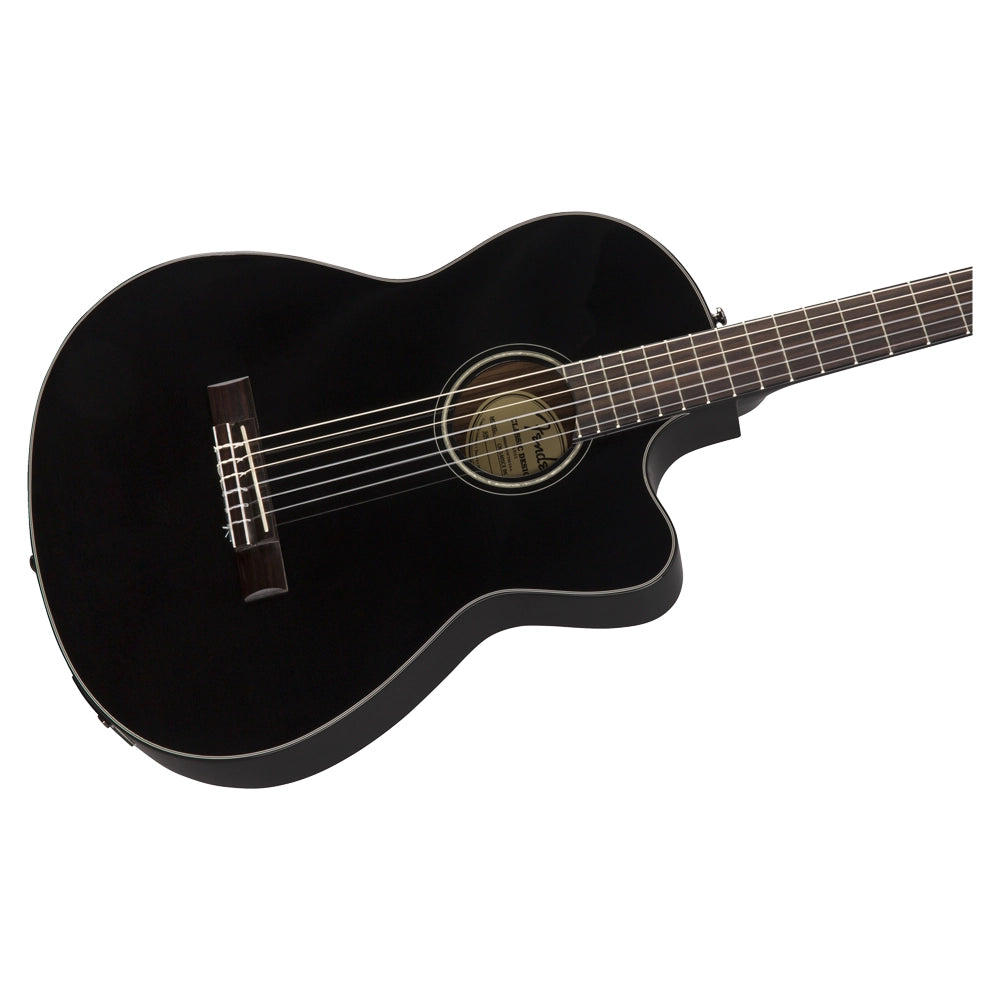 Fender 0970264306 Guitarra Electroacústica CN-140SCE Nylon Thinline Black w/case
