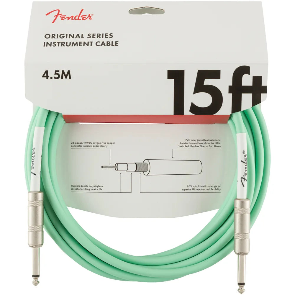 Fender 0990515058 Cable Instrumento Original Series Instrument Cable 15' Surf Green