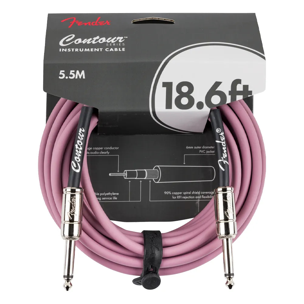 Fender 0990571866 Contour Instrument Cable Burgundy Mist 18.6'