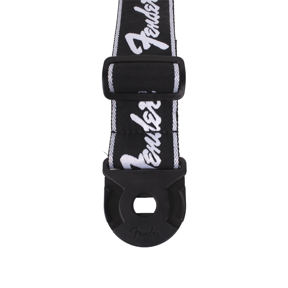 Fender 0990629008 Tahalí Negro con Logotipo en Blanco 2" Con Bloqueo de Agarre Rápido