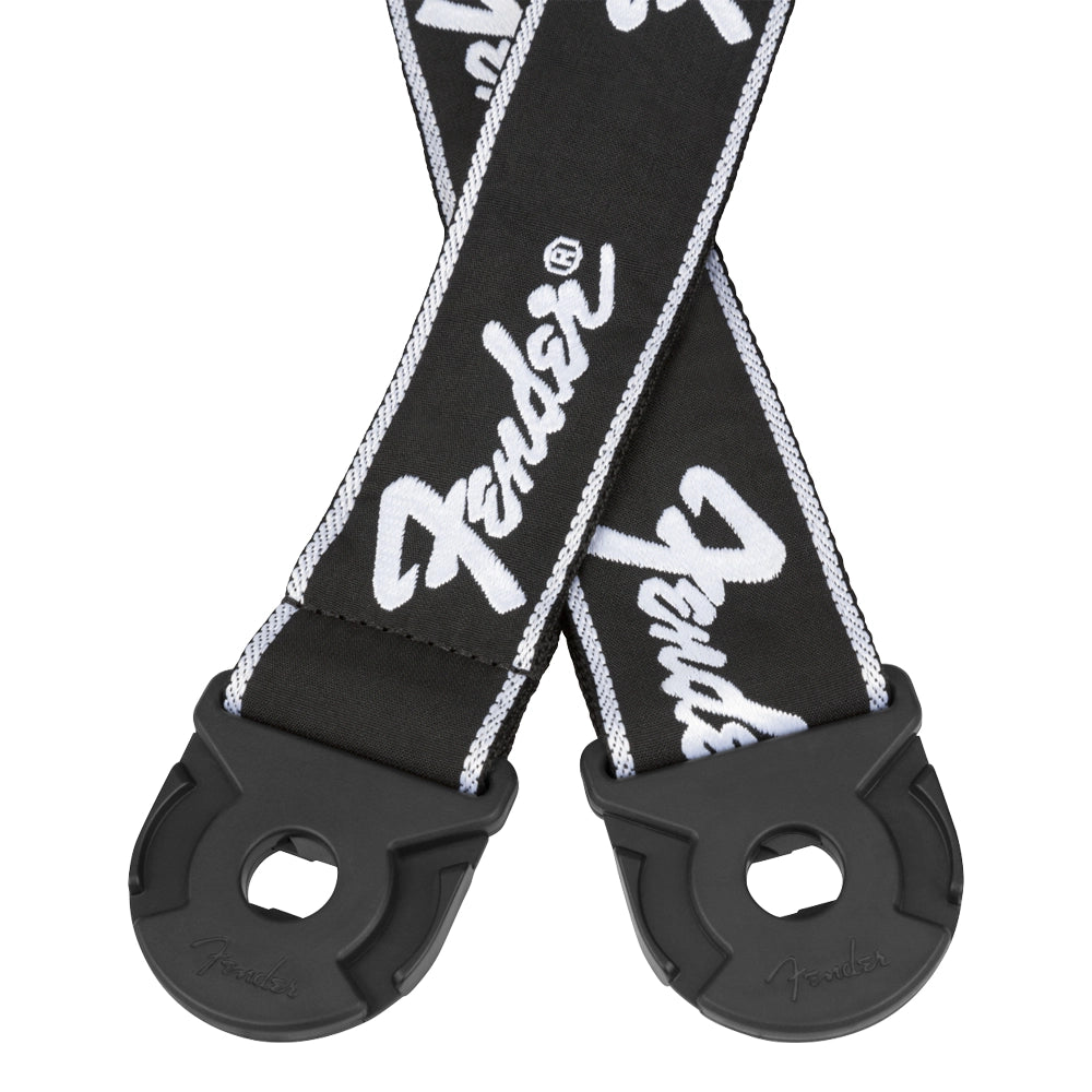 Fender 0990629008 Tahalí Negro con Logotipo en Blanco 2" Con Bloqueo de Agarre Rápido