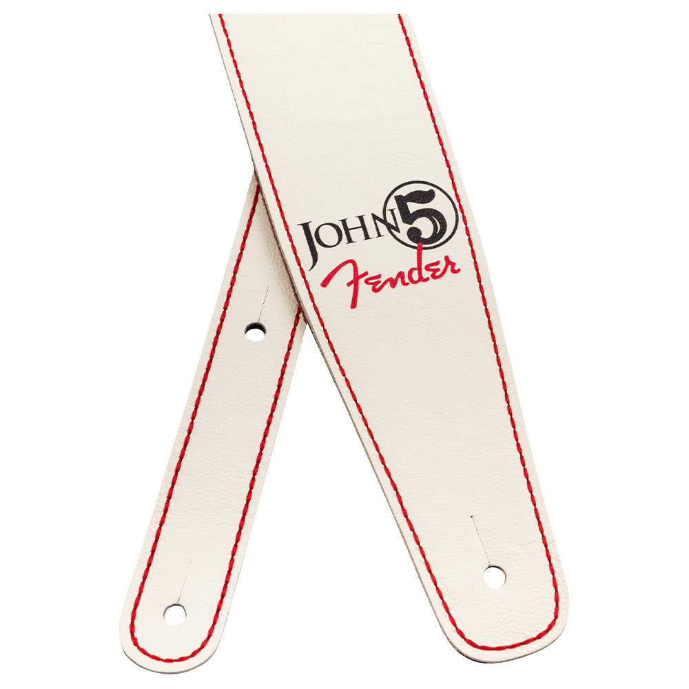 Fender John 5 Signature Leather white Red Tahalí 0990650109