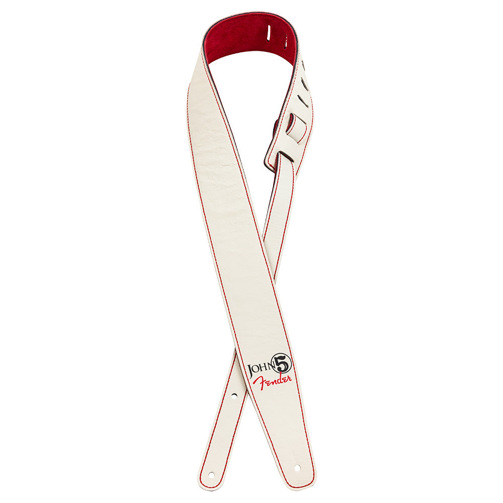 Fender John 5 Signature Leather white Red Tahalí 0990650109