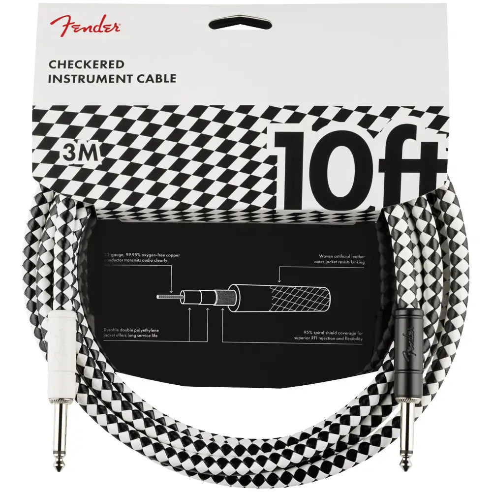 Fender 0990810288 Cable Pro 10' Instrument Cable Checkerboard 3m