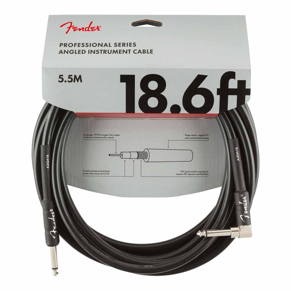 Cable para Instrumento 5.7m Black con Plug Angular FENDER 0990820019