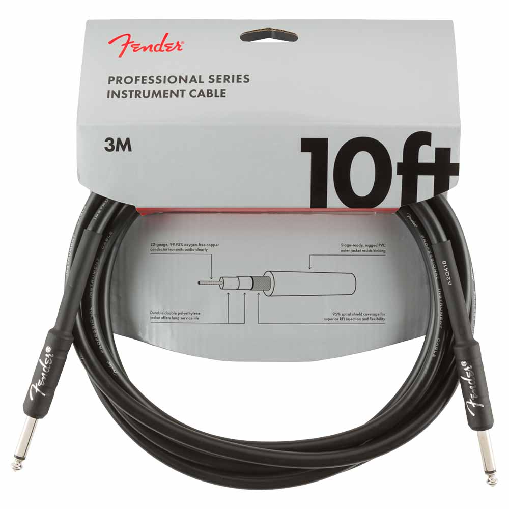 Cable para Instrumento 3m Black FENDER 0990820024 3m