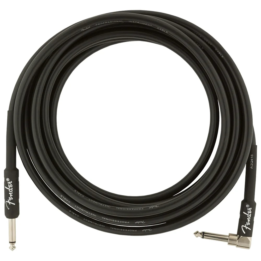 Fender 0990820059 Cable Instrumento 15 Professional Series Instrument Cables Straight/Angle 15' Black