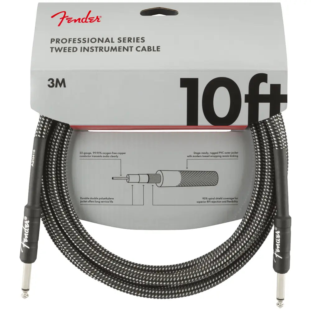 Fender 0990820062 Cable Instrumento 10 Gry Twd 3m