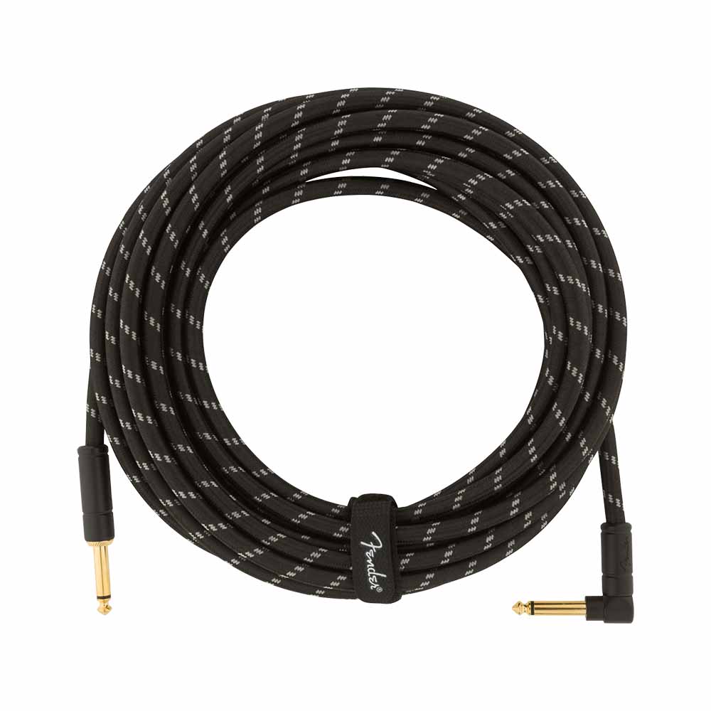 Cable para Instrumento Deluxe 7.6m Black Tweed con Plug Angular FENDER 0990820077