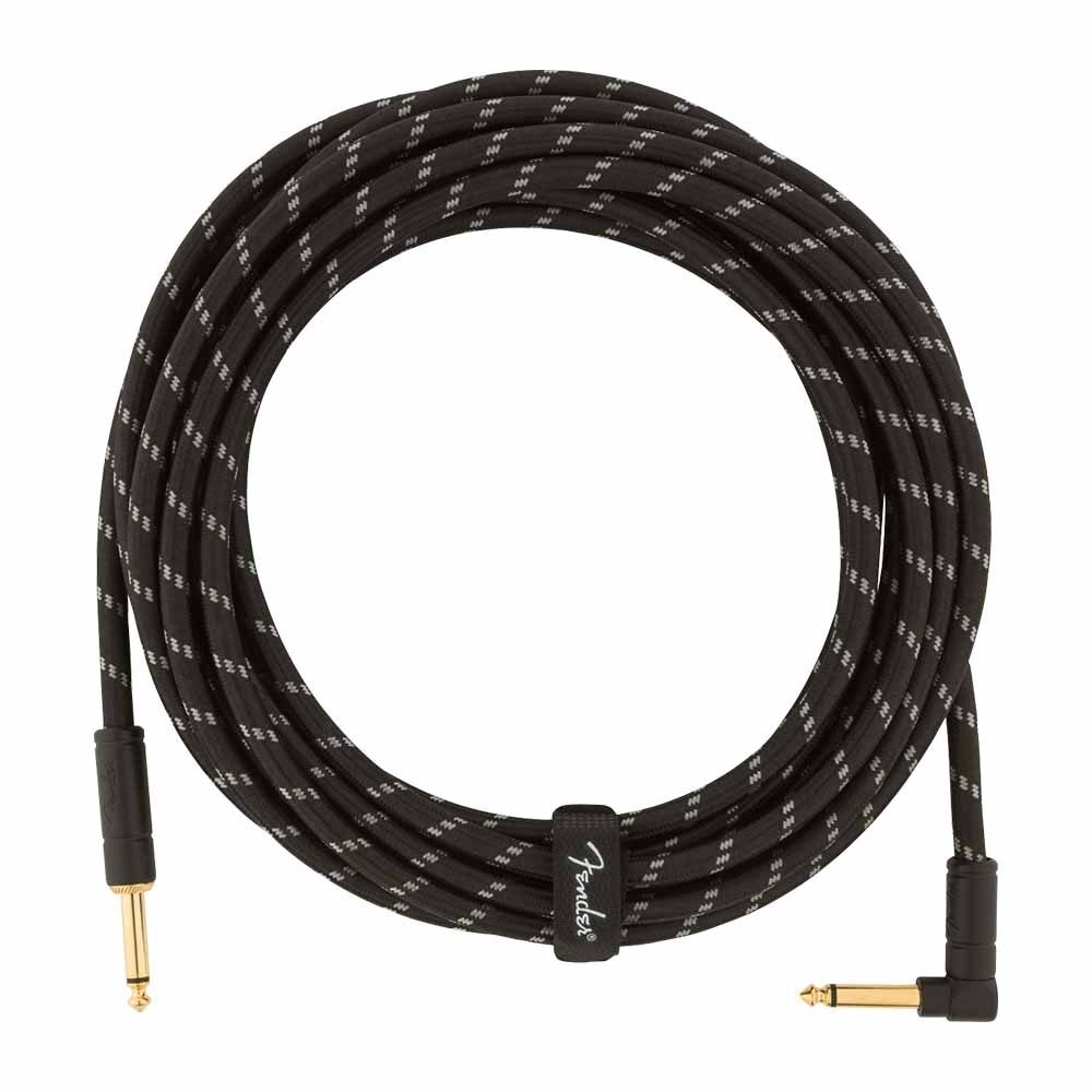 Cable para Instrumento Deluxe 5.7m Black Tweed con Plug Angular FENDER 0990820079