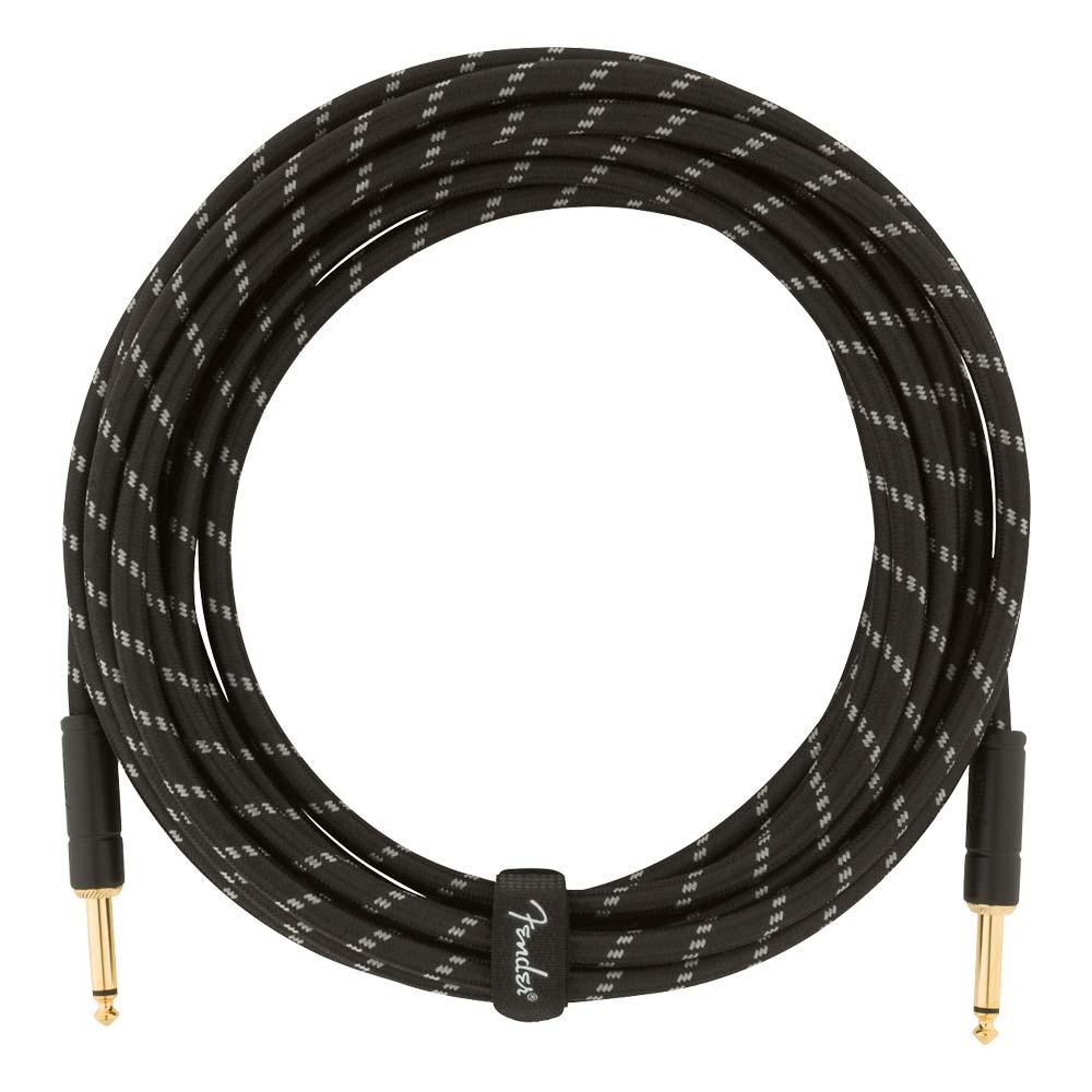 FENDER 0990820080 Deluxe Series Instrument Cable, Straight/Straight, 18.6, Black Tweed