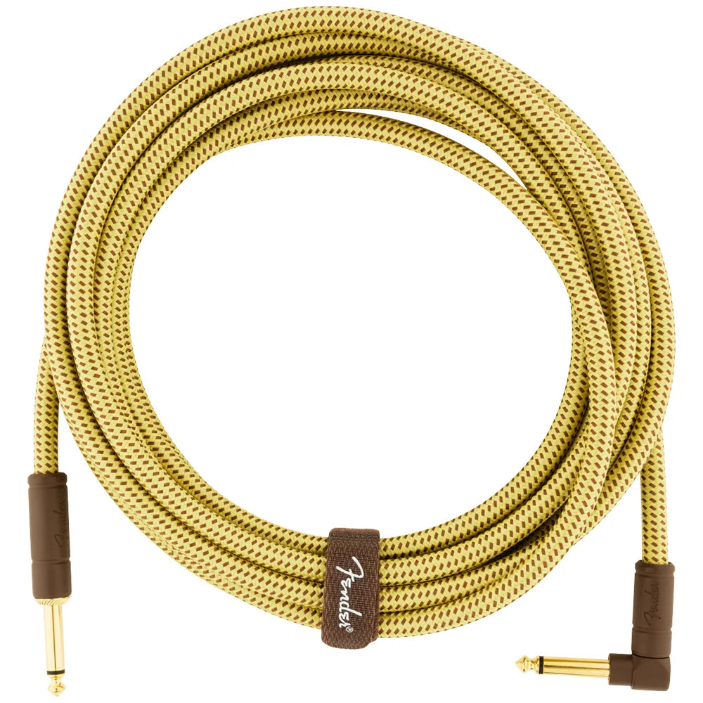 Fender 0990820086 Cable Instrumento Deluxe Series Instrument Cable Straight/Angle 15' Tweed