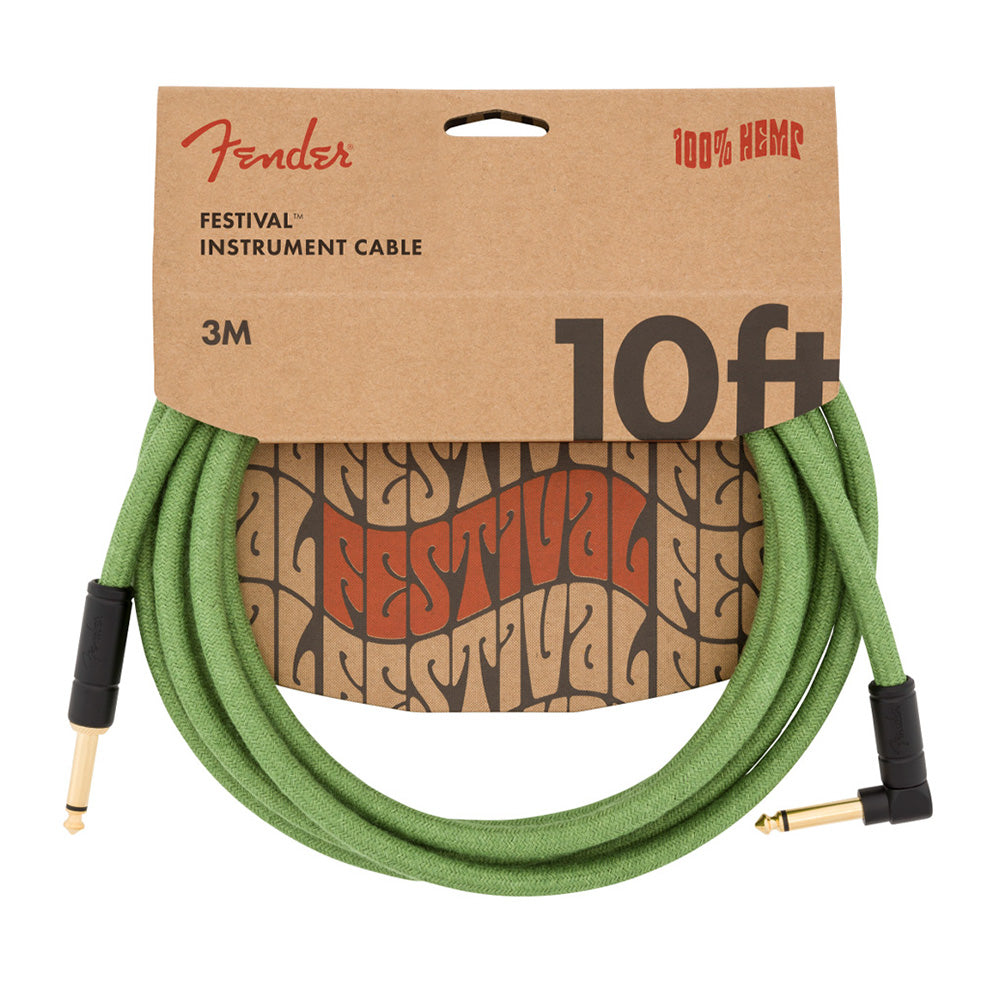 Cable Instrumento Fender 0990910062 10in Angle Pure Hemp Green Festival