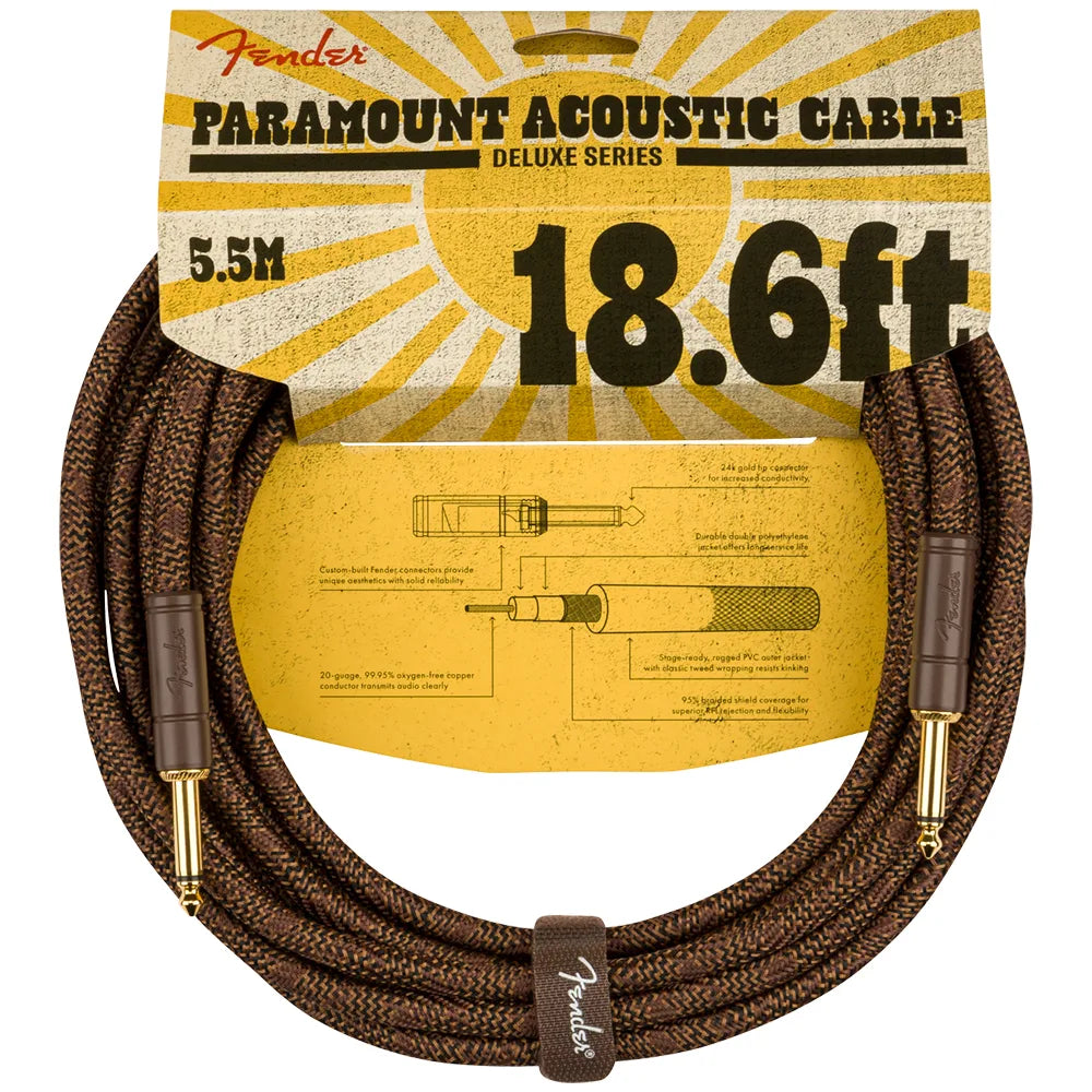 Fender 0990918007 Cable Paramount 18.6' Acoustic Instrument Cable Brown