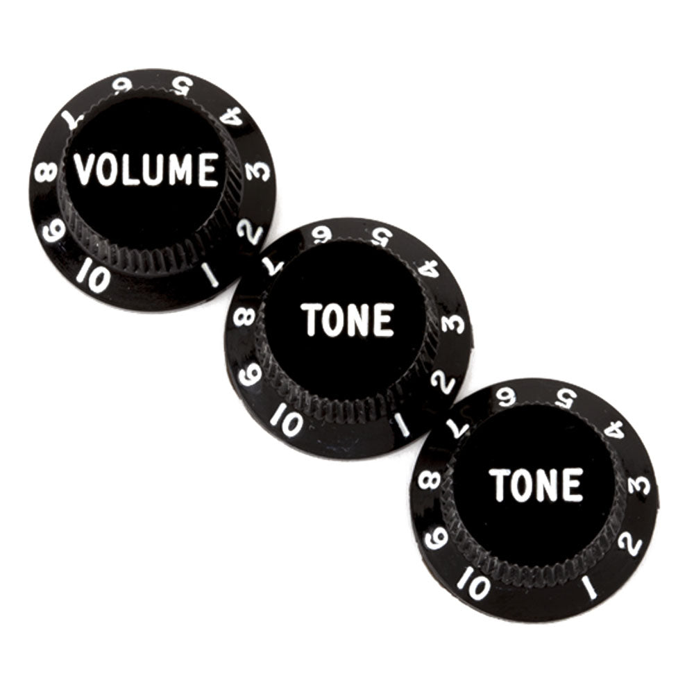 Fender Stratocaster Knobs Black (Volume,Tone,Tone) Botón Guitarra 0991365000