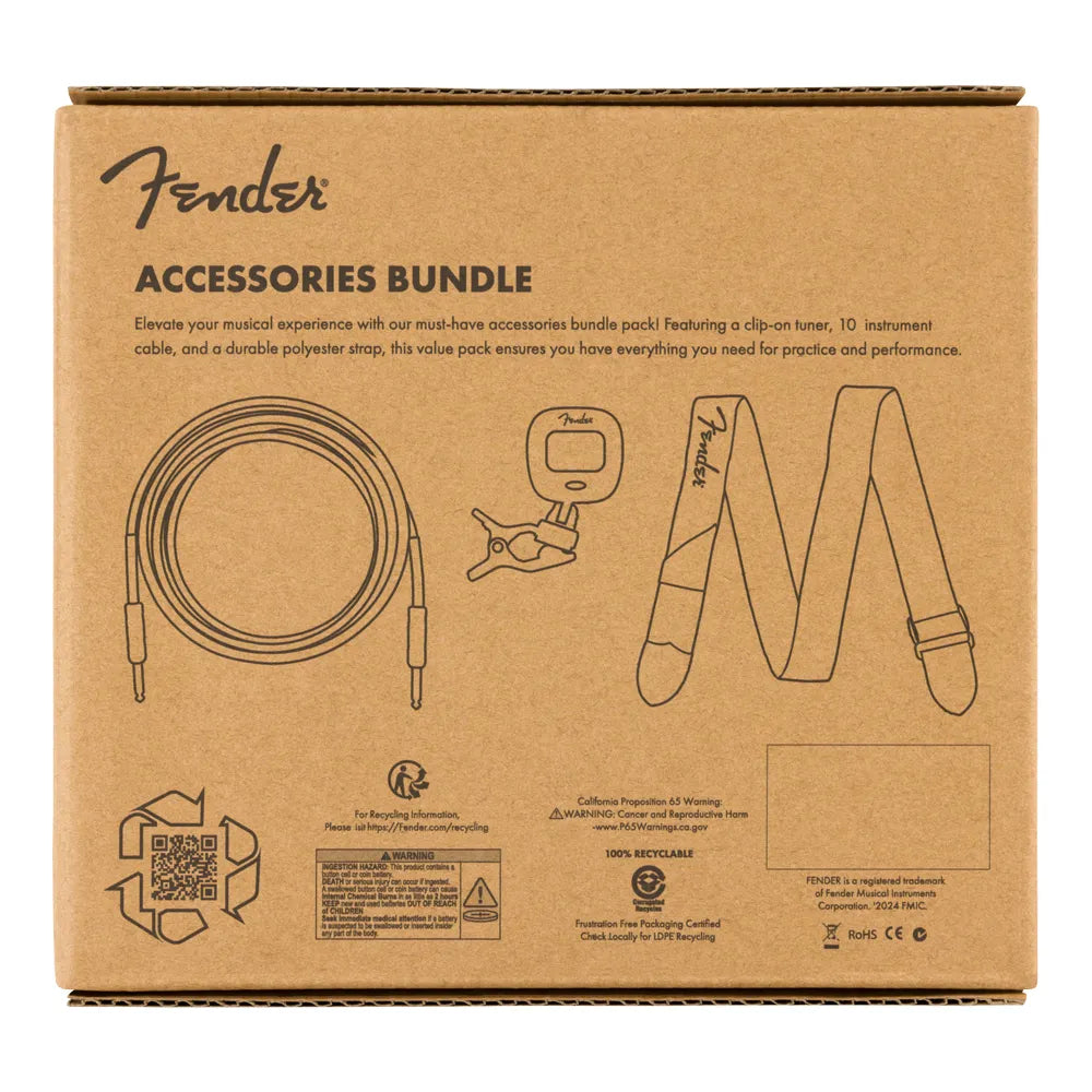 Fender Bundle Pack Cable, Afinador Y Tahalí 0992018005