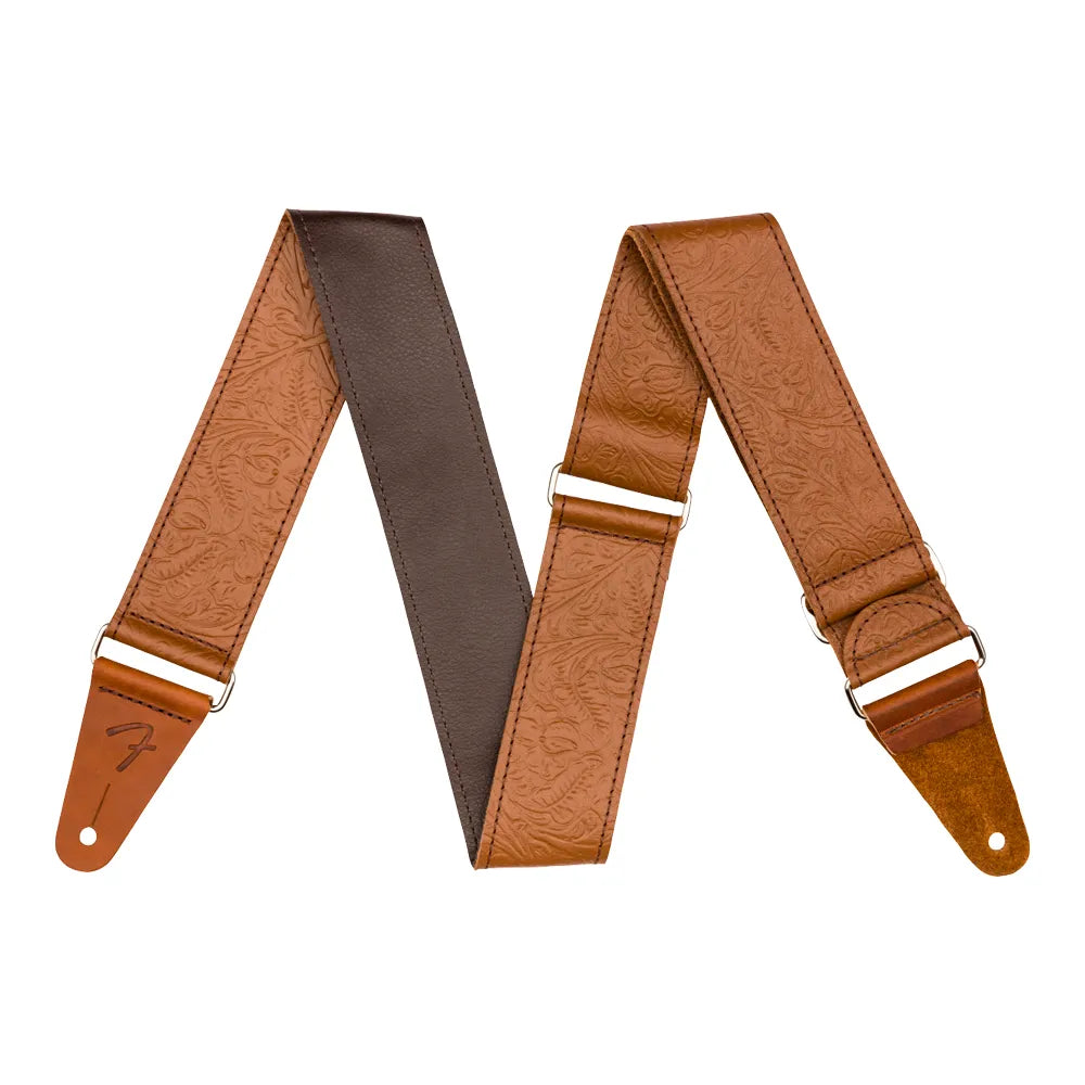 Fender 0996970000 Tahalí Tooled Leather Guitar Strap Brown 2 in