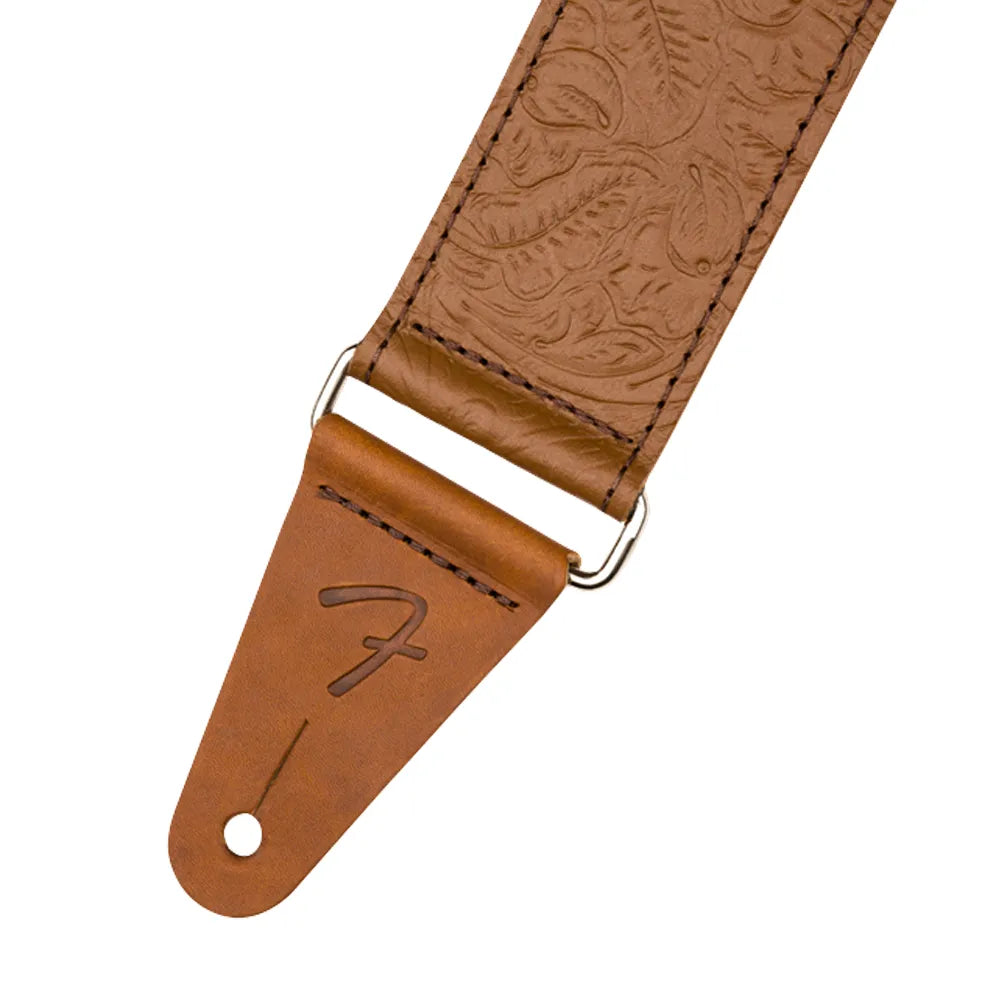 Fender 0996970000 Tahalí Tooled Leather Guitar Strap Brown 2 in