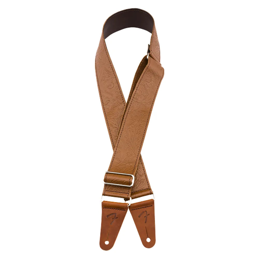 Fender 0996970000 Tahalí Tooled Leather Guitar Strap Brown 2 in