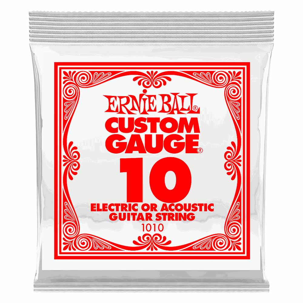 Cuerda para Guitarra Eléctrica o Acústica .010 Plated Carbon Steel 1era ERNIEBALL 1010