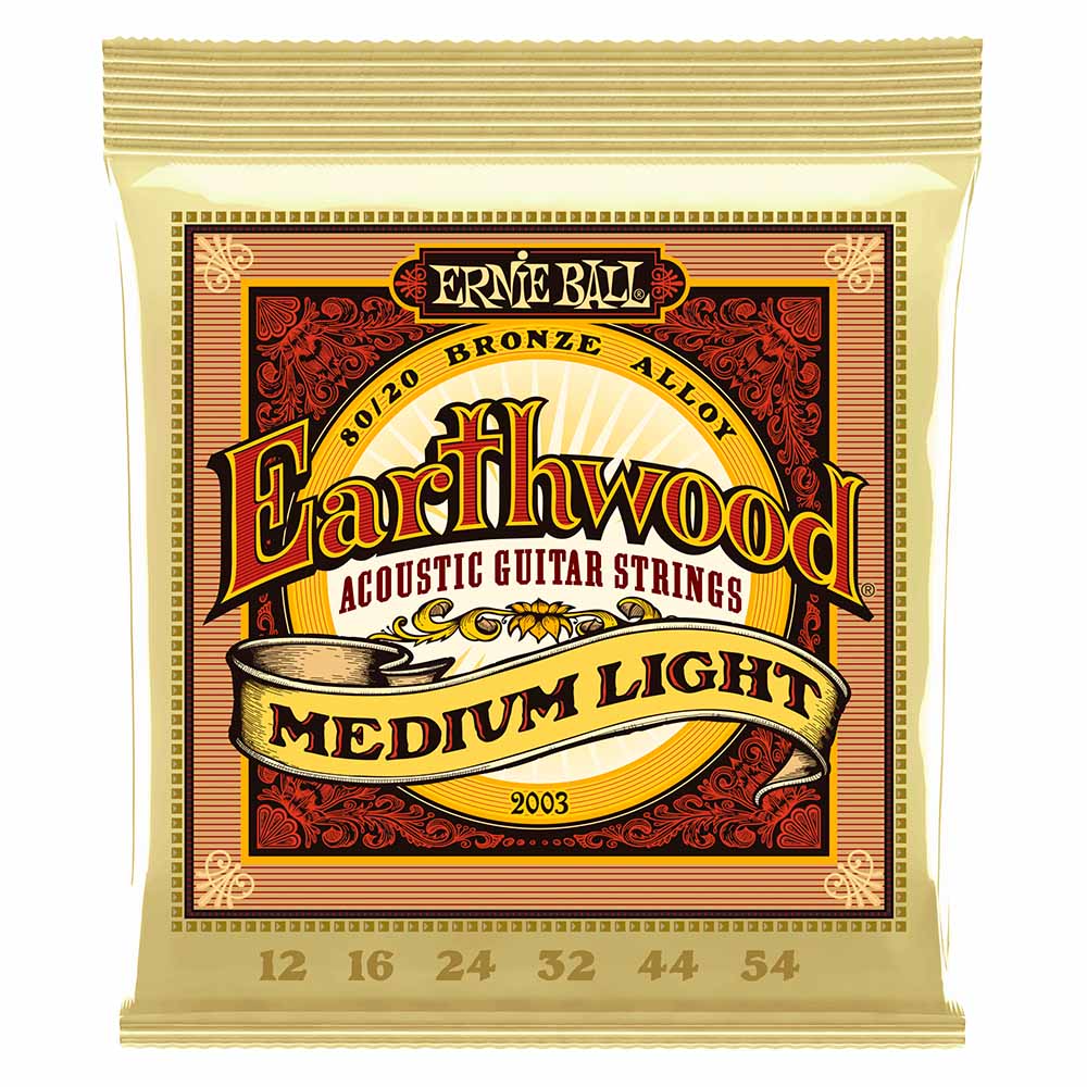 Encordadura para Guitarra Acústica Earthwood Medium Light 80/20 Bronze ERNIEBALL 2003