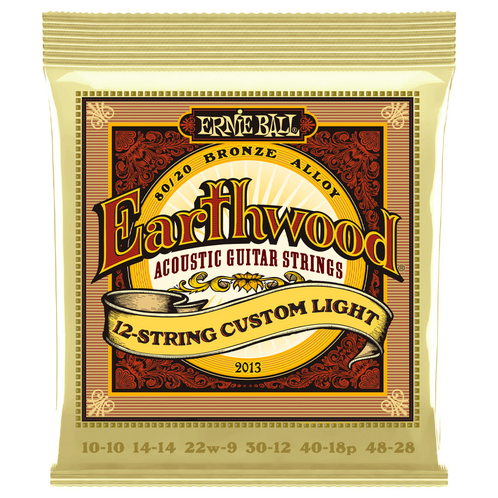 Encordadura Guitarra Acústica E.Ball ERNIEBALL 2013 Earthwood Custom Light 12 Cuerdas Bronce