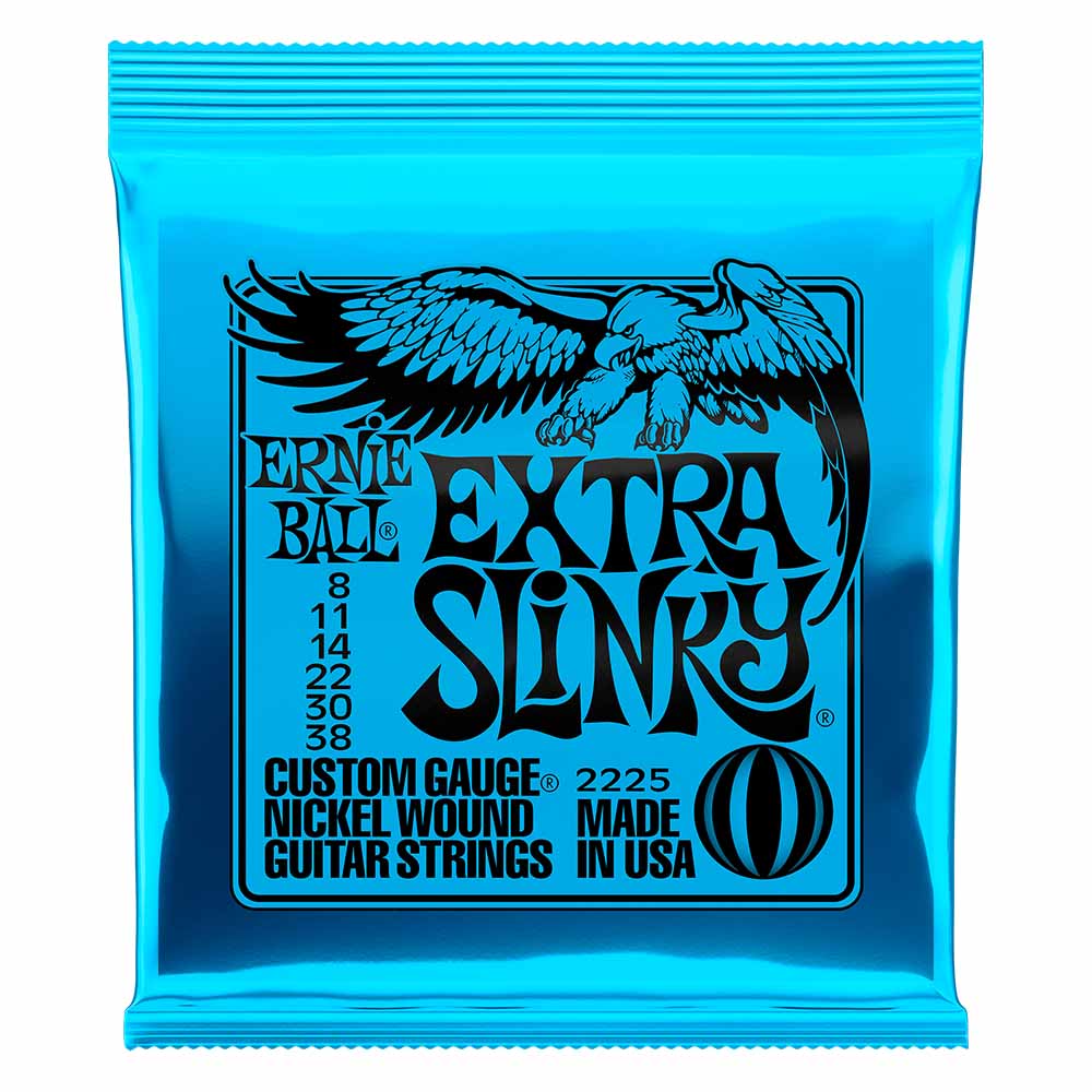 Encordadura Guitarra Eléctrica E.Ball ERNIEBALL 2225 8/38 Nickel Extra Slinky