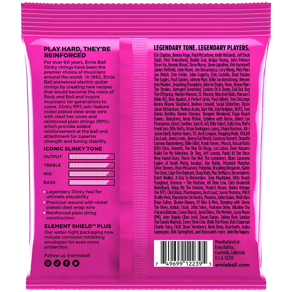 Ernieball 2239 Encordadura Guitarra Eléctrica "Rps Super Slinky" Niquel- 0.009-0.042