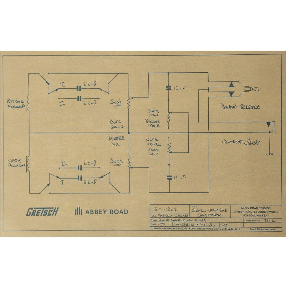 Gretsch 2506419582 Guitarra Eléctrica Limited Edition Abbey Road Studiomatic Hollow Body with Bigsby and Gold Hardware Classic Walnut Stain