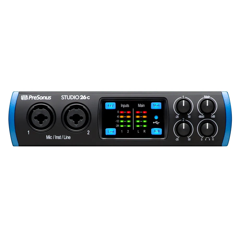 Interface Presonus 2777714404 Studio 26c Black and Blue MX