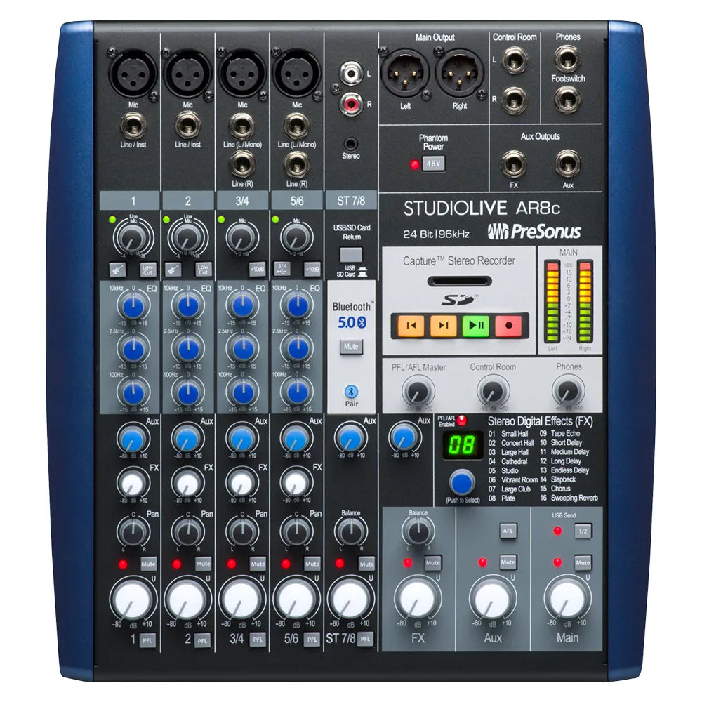 Mezcladora Presonus 2779200103 PreSonus StudioLive AR8c Analog Mixer Blue