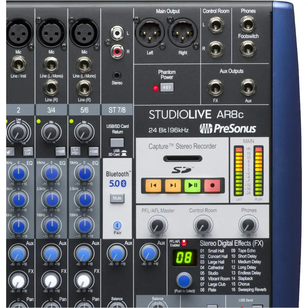 Presonus 2779214103 Mezcladora StudioLive AR8c Analog Mixer Blue 120V MX