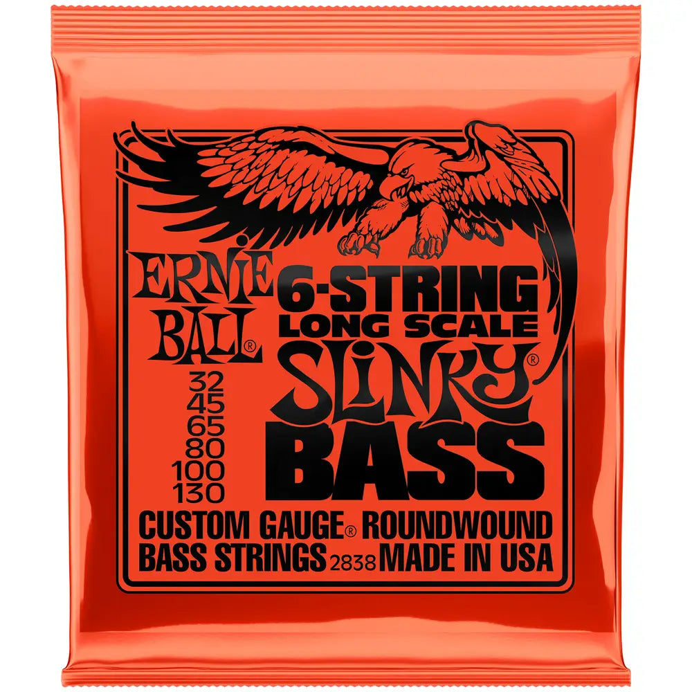 ErnieBall 2838 Encordadura Bajo Eléctrico 32/130 6 Cuerdas Slinky Long Scale