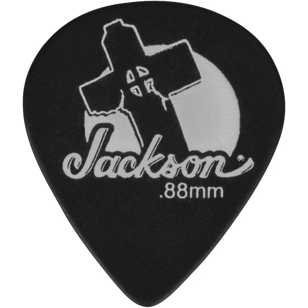 Jackson 2987551850 Paquete Púas 551 Leaning Cross Picks Black Med/Heavy .88mm