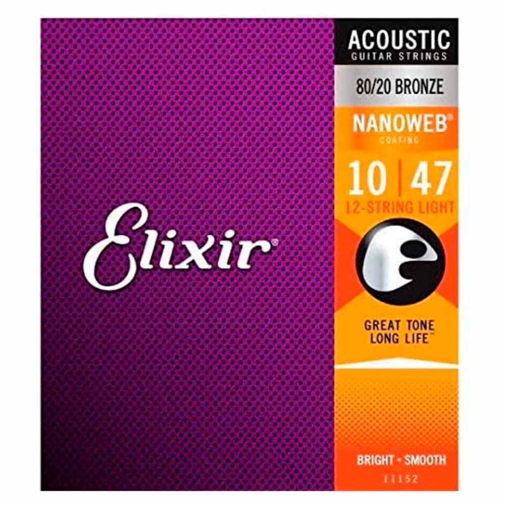 Encordadura Guitarra Acústica ELIXIR 3313211152 12 CUERDAS LIGHT