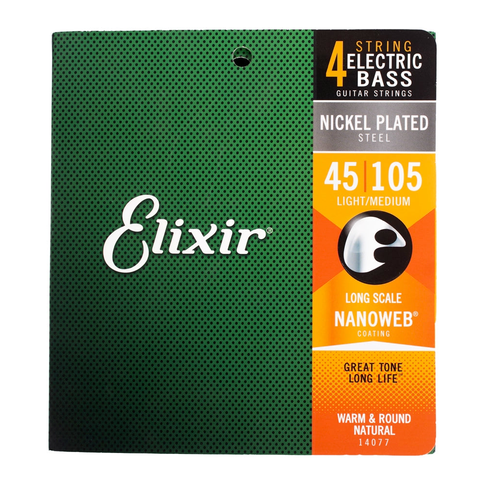 Elixir 3313214077 Encordadura Bajo Eléctrico 4 Cuerdas Lig Ht Med 045 - 105