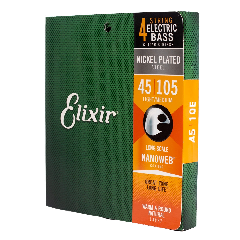 Elixir 3313214077 Encordadura Bajo Eléctrico 4 Cuerdas Lig Ht Med 045 - 105