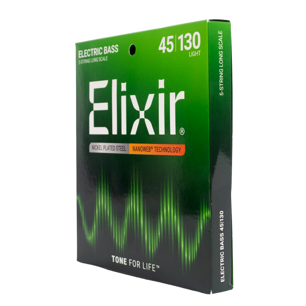 Elixir 3313214202 Encordadura Bajo Eléctrico 45/130 5 Cuerdas LIGHT LONG SCALE