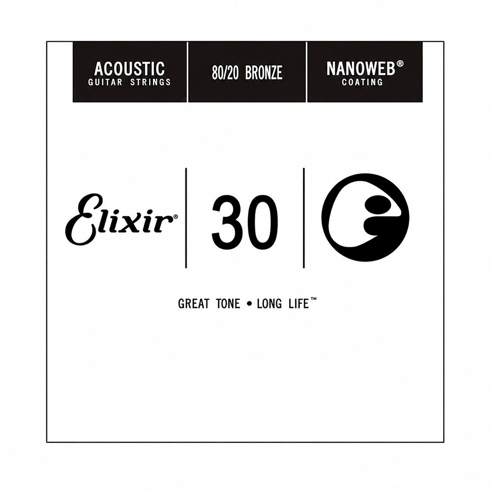 Elixir 3313215130 Cuerda para Guitarra Acústica .030 80/20 Bronce
